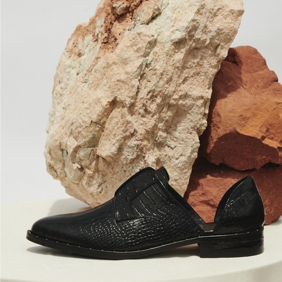 Freda Salvador Shoes - Freda Salvador
Women's Croc Embossed D'Orsay Loafers